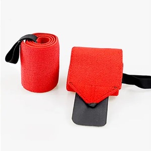 Sangles de levage en nylon rouge 63 cm avec fermeture Velcro réglable, équipement de musculation unisexe - Product Image 4
