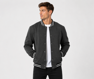 Chaqueta varsity de moda diseñada para un movimiento cómodo, con textura premium y estilo atemporal para un look urbano diario. - Product Image 1