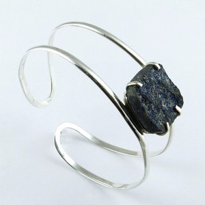 Pierre précieuse brute Lapis925, bracelets à griffes en argent Sterling, bijoux en argent en ligne - Product Image 1
