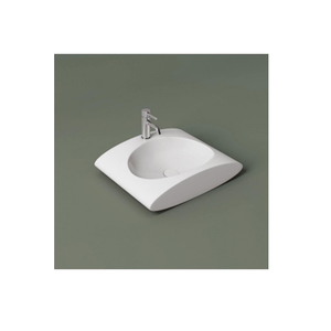 Évier vasque de salle de bain en porcelaine blanche mate d'art céramique moderne fait à la main Comptoir de lavabo portable pour comptoir de table - Product Image 4