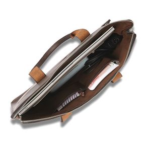 Genuine Leather Brown Large Capacity Laptop <b>Bag</b> Briefcase Crossbody <b>Computer</b> Handheld Business Travel <b>Bag</b> - Product Image 3