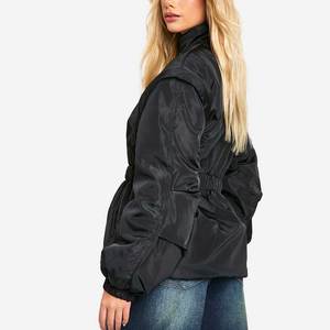 <b>Women</b> Winter Short Puffer <b>Coat</b> High Waist Quilted Bubble Jacket Long Sleeve Zip Up Casual Fashion Outerwear 2026 - Product Image 2