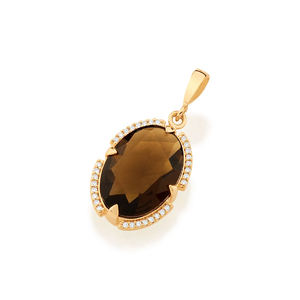 18K Gold Plated Oval Cubic Zirconia Pendant Necklace Women's Classic <b>Snake</b> Chain Everyday Wearing Jewelry - Product Image 2
