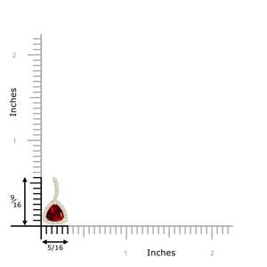 Pendentif en or 14 carats avec halo de diamants et rubis rouges naturels de 0,43 carats, avec anse incurvée, bijoux fins classiques, cadeau d'anniversaire pour elle - Product Image 2