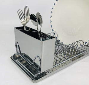 OEM/ODM Vietnam Chrome Wire <b>Dish</b> <b>Rack</b> with Stainless Steel Tray Kitchen Countertop Organizer Shelf - Product Image 2
