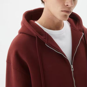 Sudadera con capucha y cremallera personalizada, 100% algodón, corte holgado, informal, para hombre, estilo urbano. - Product Image 4