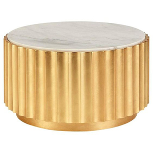 Table basse en métal et marbre, table basse en marbre noir, meubles décoratifs, table basse - Product Image 2