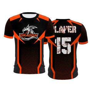 Maillot de sport électronique pour homme SkullDragon, orange et violet, impression par sublimation, séchage rapide, 100 % polyester, col rond, vêtements de sport d'équipe - Product Image 2