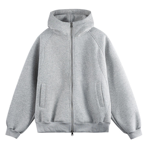 <b>Men's</b> Full Face Mask Hooded Sweatshirt Tactical Streetwear Oversized Hoodie with Zipper Plus Size Hoodies - Product Image 1