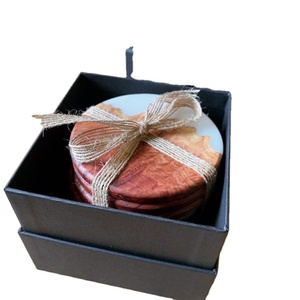 ชุดจานรองแก้วทำจากเรซินอีพ็อกซี่ทรงกลมทรงสี่เหลี่ยมลายดอกไม้ตกแต่งด้วยงานฝีมือในบ้าน - Product Image 1