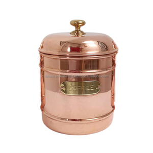 Modern Handmade Copper <b>and</b> Brass Storage <b>Container</b> Perfect for <b>Tea</b> <b>Coffee</b> <b>Sugar</b> <b>and</b> More at Affordable Prices - Product Image 1