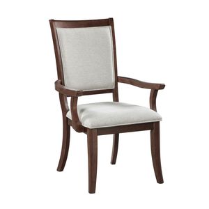 Juego de 2 Sillas de Comedor Tapizadas en Color Beige con Acabado en Madera de Cerezo Tradicional, Sillas Formales para el Comedor - Product Image 2