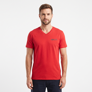 Camiseta de algodón de cuello en V para hombre de alta calidad, asequible y cómoda, camisetas deportivas para hombre con cuello en V y cuello redondo. - Product Image 1