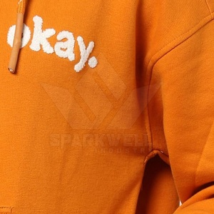 Sudadera con Capucha para Mujer SPARKWELL INDUSTRY, Naranja, Algodón, Bolsillo Frontal, Logotipo, Informal, Ropa de Invierno, 280g, Transpirable - Product Image 4