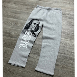 Jeans en denim délavé coupe ample avec broderie hip-hop, design personnalisé, pour hommes et jeunes hommes, en coton stretch, vente flash - Product Image 2