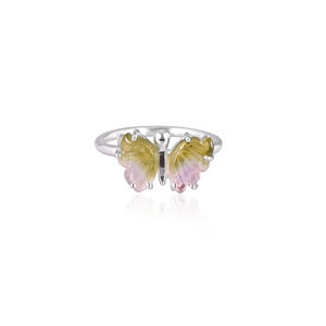 Natural Bio Tourmaline 925 Sterling Silver Ring Party Wear Rings Natural Stone Handmade Rings Women Jewelry <b>Butterfly</b> Ring - Product Image 1