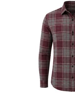 Camisa de Franela a Cuadros Marrón Grisáceo Personalizada para Hombre, Corte Slim Fit, Manga Larga, Botones, Algodón, Estilo Casual - Product Image 4