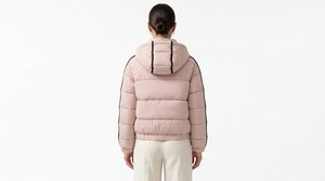Veste matelassée rose à capuche, fermeture éclair, manches longues, couleur unie, imperméable, coupe-vent, chauffante, manteau d'hiver pour femmes - Product Image 2