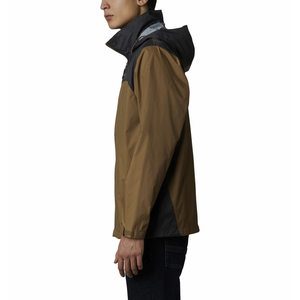 Men's Color Blocked Soft Shell <b>Jacket</b> Water Resistant <b>Zip</b> Fly Stand Collar Regular Fit Outdoor Wear - Product Image 5