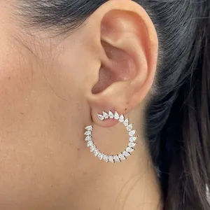 Boucles d'oreilles en diamant poire 3,02 carats, cultivé en laboratoire, or blanc 14 carats - Product Image 2