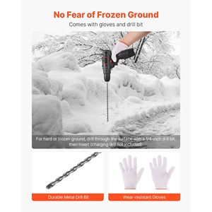 20 pz 1/4 \ "Dia 48in pennarelli riflettenti da neve arancione per riflettori ad alta visibilità del vialetto - Product Image 5