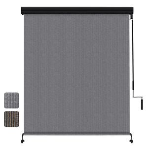 8FT X6FT Light Grey HDPE Covered Aluminum Roller <b>Shutter</b> Wooden Material Vertical Opening Pattern for Exterior & Living Room Use - Product Image 4