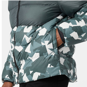 Men's Green <b>Thin</b> Winter Puffer <b>Jacket</b> <b>Waterproof</b> Reversible Windproof Polyester Casual Hip Hop Regular Fit Zipper Closure - Product Image 4