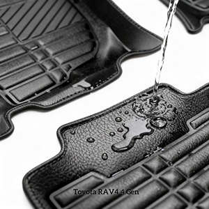 Tappetini Auto di Lusso in Gomma/PVC/Plastica Spessi 7mm Set Completo Impermeabile Antiscivolo Inodore su Misura BORNSELLER - Product Image 5