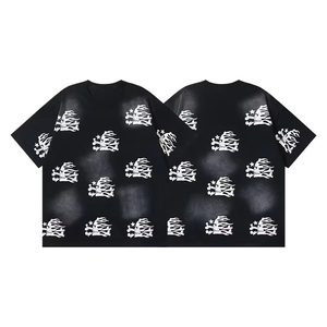 Vintage Wash Plus Size Men's T-Shirt Short Sleeve O-Neck Street Style Hip Hop Jersey Cotton Oversized Fit - Product Image 3
