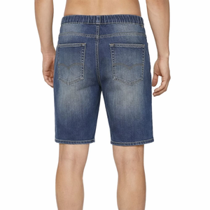 Shorts Bermuda en jean pour homme 100 % coton, taille mi-haute, cordon de serrage, style décontracté avec poches, finition délavée - Product Image 3