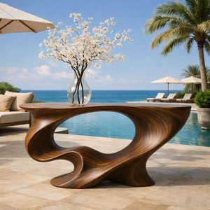 โต๊ะคอนโซลไม้เนื้อแข็งสไตล์มินิมอลทำมือสำหรับโรงแรม วิลล่า โถงทางเข้า ห้องนั่งเล่น โต๊ะไม้เนื้อแข็งธรรมชาติ - Product Image 6