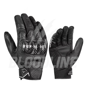Motorcycle <b>gloves</b> breathable Unlined sporty black leather Four seasons cycling <b>gloves</b> Sporty style cycling mittens - Product Image 5