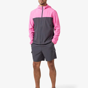 Ensemble de survêtement coupe-vent de sport en gros, matière respirante, tailles variées, faible MOQ, OEM, prix abordable, avec short, deux pièces - Product Image 1