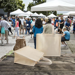 Bolsa de Compras Ecológica de Yute Natural con Cierre de Cremallera para Uso Diario - Product Image 4
