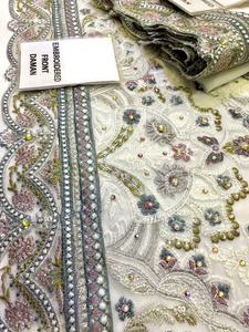 2022 Pakistani Designer <b>Wedding</b> Cloth Collection Salwar Kameez Chiffon Suit Viscose Silk Rayon Handwoven Eid <b>Dress</b> - Product Image 4