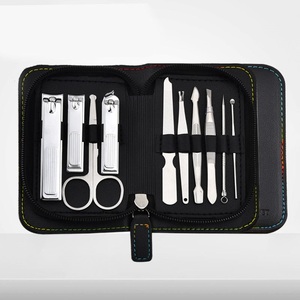 Anaaif Enterprises 10-Piece Stainless Steel Professional Manicure & <b>Pedicure</b> <b>Set</b> Nail Clippers Scissors Luxurious Travel Case - Product Image 3