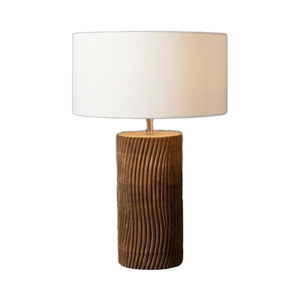 Lampe de table et de chevet minimaliste en bois massif faite à la main pour la décoration intérieure, fabriquée en Inde - Product Image 4