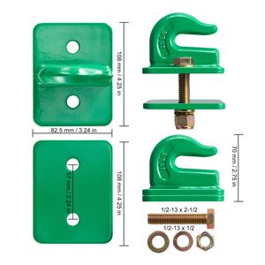 Ganci per benna trattore in acciaio forgiato Grado 70 da 3/8 pollici, ganci a bullone per impieghi gravosi, piastra di supporto, set da 2 pezzi, lega a massima resistenza - Product Image 6