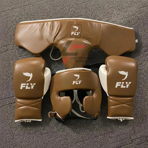 Nouvel ensemble de boxe Fly Boxing unique, professionnel, en cuir véritable, avec gants de boxe Fly Boxing professionnels, ensemble d'entraînement de boxe Pro Punching - Product Image 2
