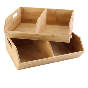Cesta de Almacenamiento de Madera Sostenible de Calidad Exclusiva, Cestas Abiertas que Ahorran Espacio, Organizador de Madera Resistente al Agua para Uso en el Hogar y la Oficina - Product Image 1