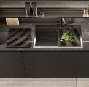Cuisine modulaire personnalisée JY Project, finition PVC brillant, design européen, structure en MDF, plan de travail en marbre, garantie totale de 2 ans - Product Image 2
