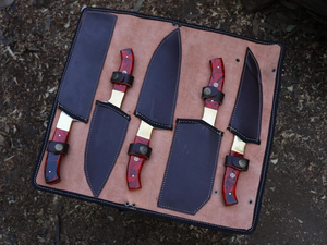 Premium LEGACY BLADES 5-Piece Damascus Steel <b>Kitchen</b> Chef <b>Knife</b> Set with Resin Handles Ambidextrous Design Durable <b>Sharp</b> Blades - Product Image 3