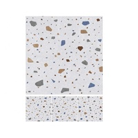Ubin Terrazzo Modern 120x120mm 600x600mm ubin mengkilap Digital Glossy lapisan keramik dipoles porselen lantai warna-warni Firebrick