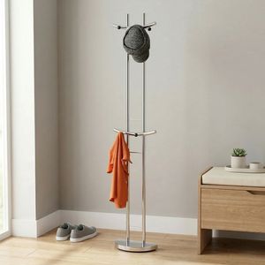 Moderno Perchero de Acero Cromado en Forma de Árbol, Mueble de Almacenamiento para Baños, Venta al por Mayor en eBay, MIT Housewares - Product Image 1