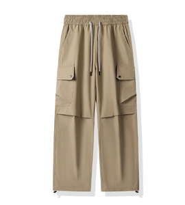 Pantalon cargo en polaire premium pour homme, épais et chaud pour l'hiver, avec logo brodé personnalisé, uni, vierge, pour la gym, le fitness et le sport - Product Image 3