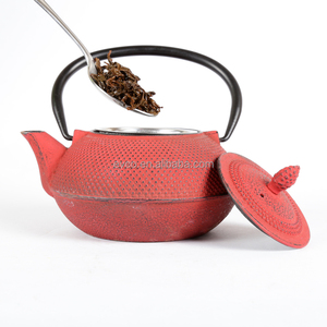 Kyusu 30 Oz Cast Iron <b>Tea</b> <b>Pot</b> <b>Set</b> in Red Color - Product Image 4