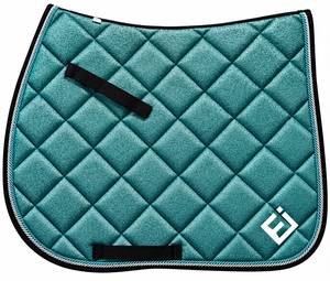 Tapis de selle de dressage matelassé Purple Diamond avec bordure en cordon blanc et sangle de harnais pour cheval - Product Image 6