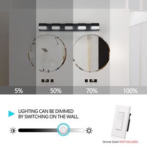 Moderna Lampada da Bagno a 5 Luci LED per Specchio, Illuminazione da Parete per Bagno - Product Image 6