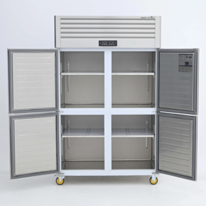 Réfrigérateur-congélateur commercial en acier inoxydable à quatre portes, <span class=keywords><strong>armoire</strong></span> de stockage frigorifique pour cuisine - Product Image 1