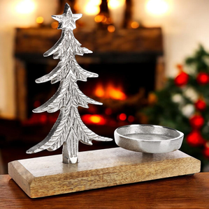 Support de bougie en aluminium pour bougies chauffe-plat, décoration de Noël pour la maison, pour la table des fêtes - Product Image 2